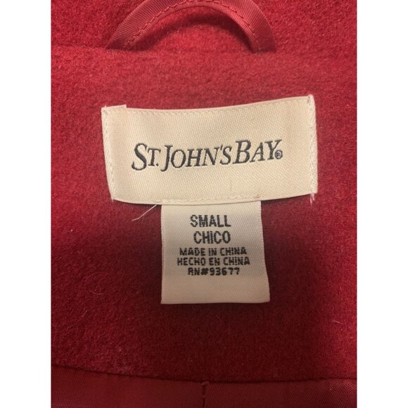 St. John's Bay Lana Wool Cashmere Double Breasted Pea Coat Size S - Picture 4 of 8